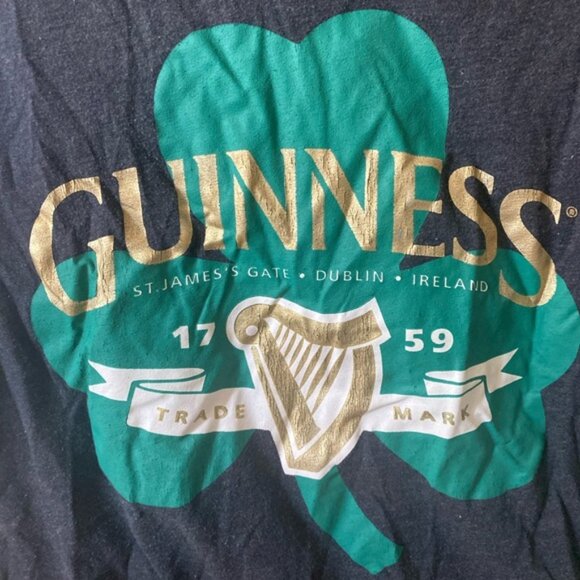 Used Guinness Black V-Neck Tee - Picture 3 of 5